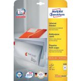 Avery Zweckform 3490, Universele etiketten, Ultragrip, wit, 25+5 vellen, 24 per vel, 70 x 36 mm