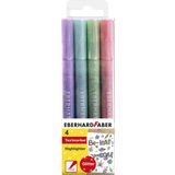 Markeerstiften Eberhard Faber Pastel kleuren met glitters 4stuks