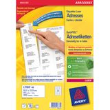 Adresetiket Avery QuickPeel 63,5x33,9 wit 40 vel 24 etiketten per vel