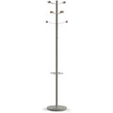 Unilux kapstok Bouquet, hoogte 175 cm, 6 kledinghaken, grijs/hout