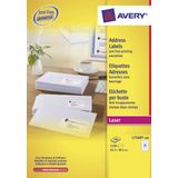 Adresetiket Avery QuickPeel 63,5x38,1 wit 100 vel 21 etiketten per vel