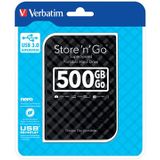 Verbatim harde schijf 3.0 Store 'n' Go, 500 GB, zwart