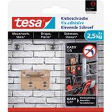 Tesa Klevende Schroef Rechthoekig voor Baksteen en Natuursteen, draagvermogen 2,5 kg, blister van 2 stuks