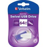 Verbatim Swivel USB 2.0 stick, 64 GB, paars