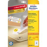 Etiket Avery ILK 63,5x38,1mm NP 25 vel 21 etiketten per vel wit