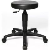 Topstar kruk Tec 70, zonder voetring, met wieltjes, zwart