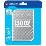 Verbatim harde schijf 3.0 Store 'n' Go, 500 GB, zilver