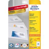 Etiket Avery ILK 70x36mm 25 vel + 5 vel extra 24 etiketten per vel wit