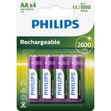 Philips Rechargeable NimH AA/HR6 2600mah blister 4