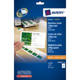 Visitekaartjes Avery 85x54mm 200gr wit 25 vel 10 kaarten per vel
