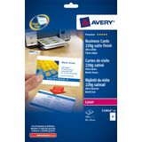 Visitekaartjes Avery 85x54mm 220gr wit 25 vel 10 kaarten per vel