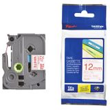 Brother TZe tape voor P-Touch 12 mm, rood op wit