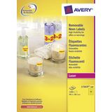 Adresetiket Avery 99,1x38,1mm neongeel 100 vel 14 etiketten per vel
