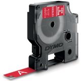 Dymo duurzame D1 tape 12 mm x 3 m, wit op rood