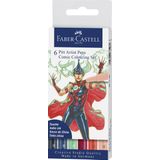 Tekenstift Faber-Castell Pitt Artist Pen Comic 6-delige etui