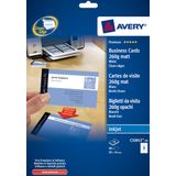 Visitekaartjes Avery 85x54mm 260gr wit 10 vel 10 kaarten per vel