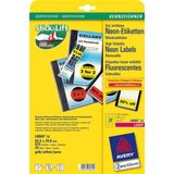 Laseretiket Avery 63,5x29,6mm 25 vel 27 etiketten per vel neoneel