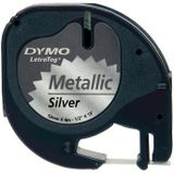 Dymo LetraTAG tape 12 mm, metallic zilver