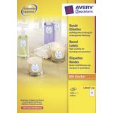 Etiket Avery 60mm rond wit 100 vel 12 etiketten per vel
