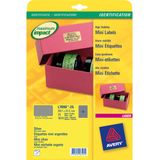 Laseretiket Avery 38,1x21,2mm zilver 25 vel 65 etiketten per vel