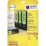 Ordnerrugetiket Avery 192x61mm groen 20 vel 4 etiketten per vel
