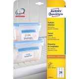 Diepvriesetiket Avery 63,5x33,9mm wit 25 vel 24 etiketten per vel