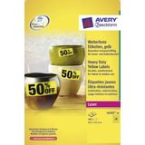 Laseretiket Avery 45,7x21,2mm geel 20 vel 48 etiketten per vel