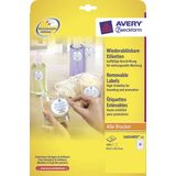 Etiket Avery ILK 63,5x42,3mm NP 25 vel 18 etiketten per vel wit