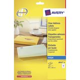 Adresetiket Avery 99,1x38,1mm transparant 25 vel 14 etiketten per vel