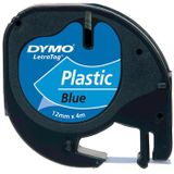 Dymo LetraTAG tape 12 mm, plastic blauw