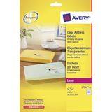 Laseretiket Avery 38,1x21,2mm transparant 25 vel 65 etiketten per vel