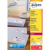 Avery L7161, Adresetiketten, Laser, Ultragrip, wit, 100 vellen, 18 per vel, 63,5 x 46,6 mm