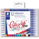 Staedtler kalligrafiepen Calligraph duo, doos van 12 stuks in geassorteerde kleuren