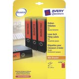 Ordnerrugetiket Avery 192x61mm rood 20 vel 4 etiketten per vel