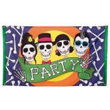 Skull party vlag 90x150cm