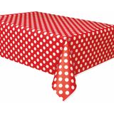 Tafelkleed Rood witte stippen