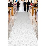 Witte Loper met Zilveren Hartjes