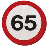 Servetten 65 jaar Verkeersbord