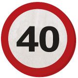 Servetten 40 jaar Verkeersbord