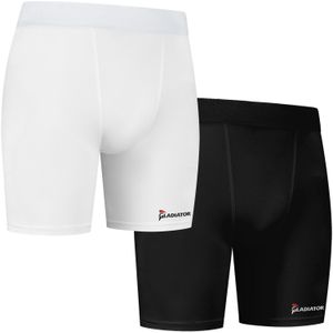 Gladiator Sports Compressie broek / liesbroek - Heren (In Zwart en Wit) size: L