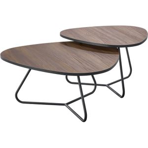 Profijt Meubel Bijzettafelset Budrio 71 en 86 cm driehoekig