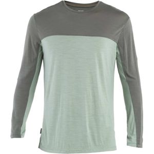 Icebreaker Men Merino 125 Cool-Lite Sphere LS Tee Colour Block Herren (Grün XL Größe) Laufbekleidung