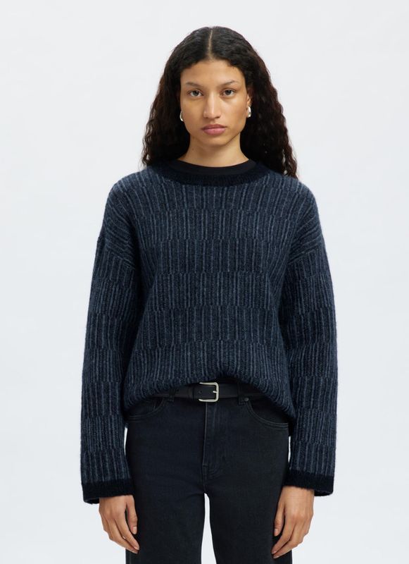 Selected Femme Trui Alva Streep Navy dames