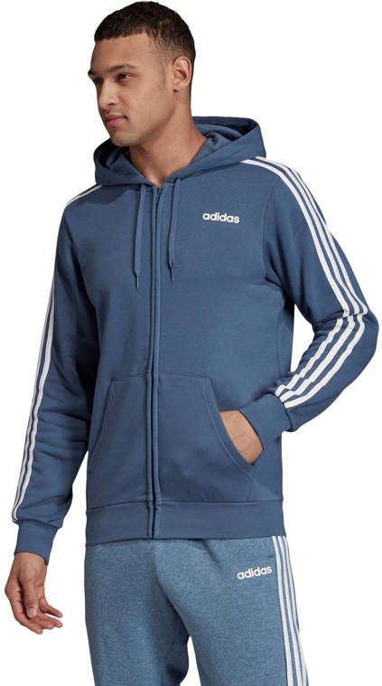 Adidas Essentials 3 Stripes vest heren blauwwit (vesten Adidas Essentials 3 Stripes vest heren blauwwit (vesten