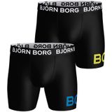 Bjorn Borg LA Performance boxershort 2-pack heren zwart/blauw/geel