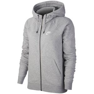 Nike Essential Fleece vest dames grijs (fleece truien Nike vest rits Dames Truien & Vesten | KLEDING.nl