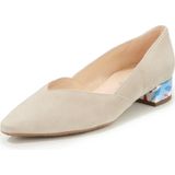 Pumps van geitensuèdeleer lakleren details Peter Kaiser beige