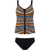 Tankini Xtra Life print van ornamenten Sunflair zwart