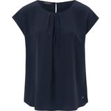 Blouse van 100% zijde aangeknipte mouwen Basler blauw