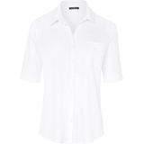 Shirtblouse van 100% linnen korte mouwen ZAIDA wit